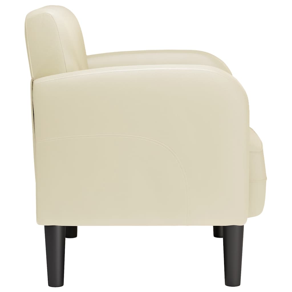 Armchair with armrests, cream, 54cm, artificial leather
