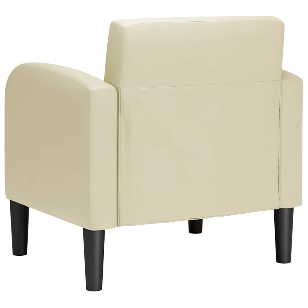 Armchair with armrests, cream, 54cm, artificial leather