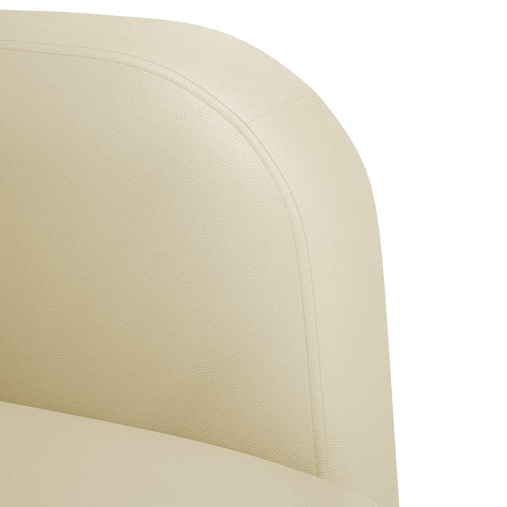 Armchair with armrests, cream, 54cm, artificial leather