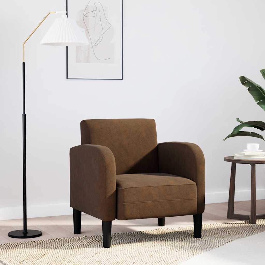 Armchair, brown, 54cm, artificial leather