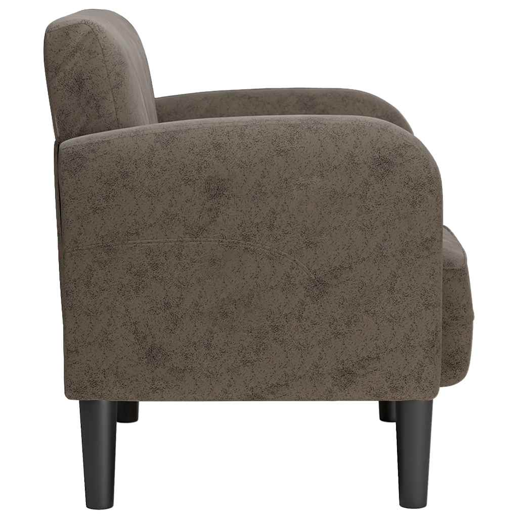 Dīvāna krēsls ar roku balstiem, tumši pelēks, 54cm, mākslīgā āda