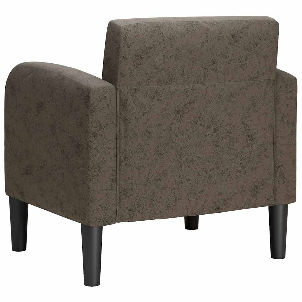 Dīvāna krēsls ar roku balstiem, tumši pelēks, 54cm, mākslīgā āda