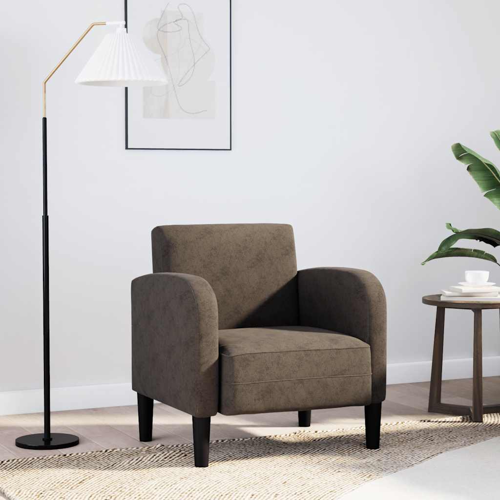 Dīvāna krēsls ar roku balstiem, tumši pelēks, 54cm, mākslīgā āda
