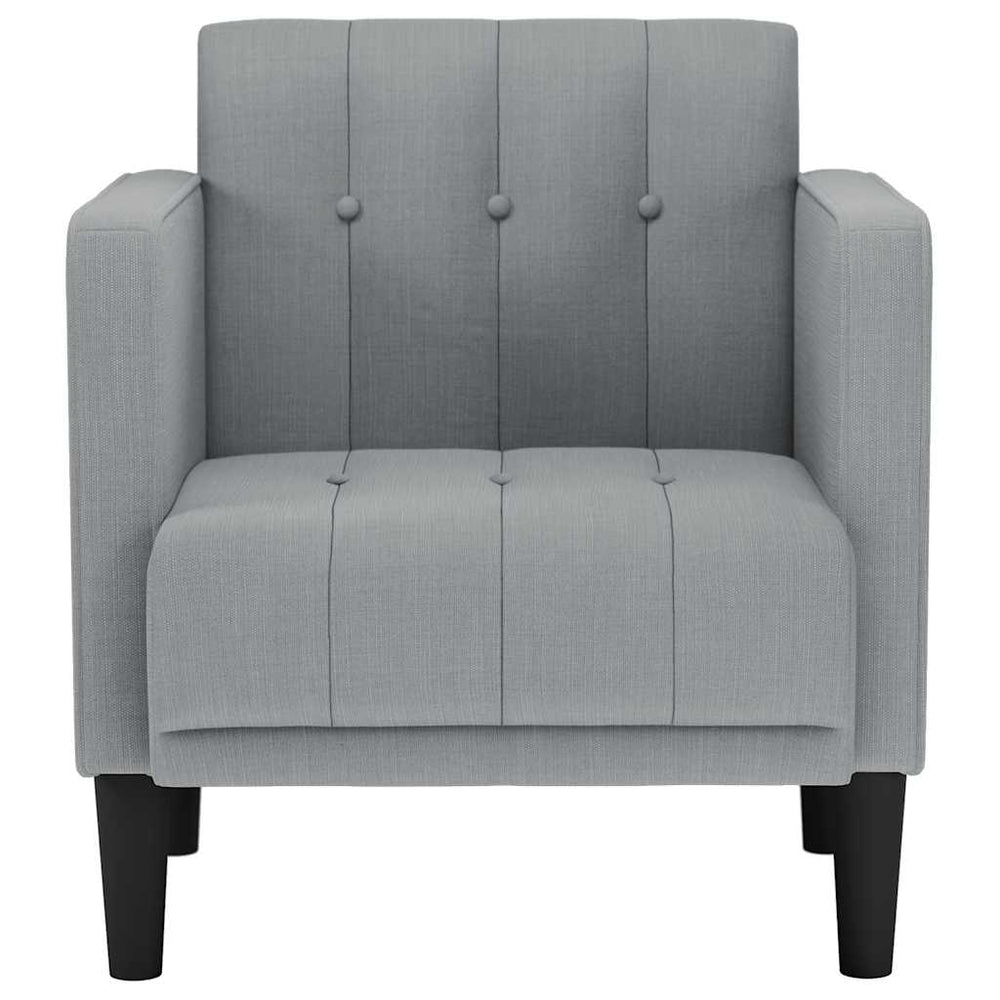 Sofa-kėdė su porankiais, šviesiai pilka, 53 cm, audinys