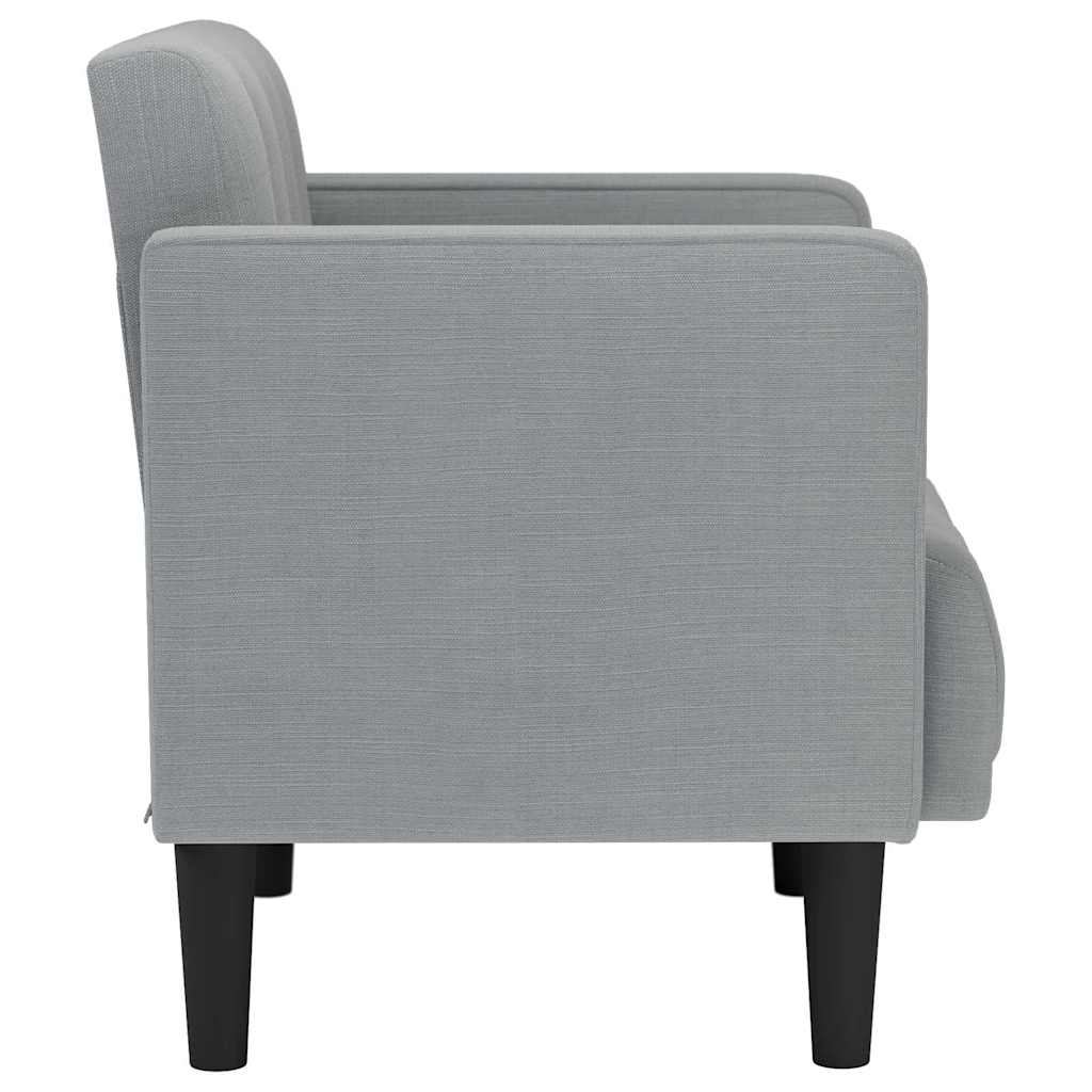 Sofa-kėdė su porankiais, šviesiai pilka, 53 cm, audinys