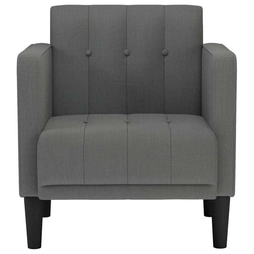 Sofa-kėdė su porankiais, tamsiai pilka, 53 cm, audinys