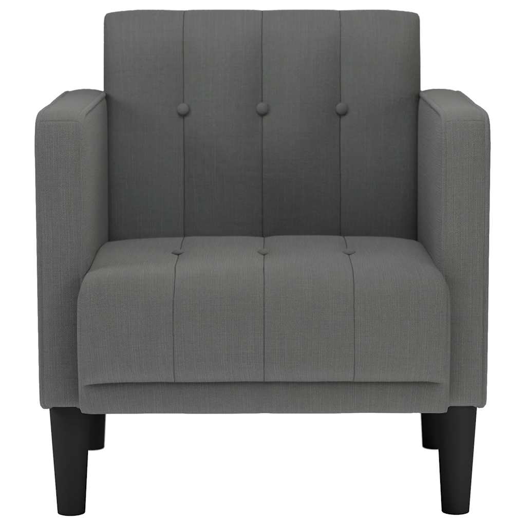 Sofa-kėdė su porankiais, tamsiai pilka, 53 cm, audinys