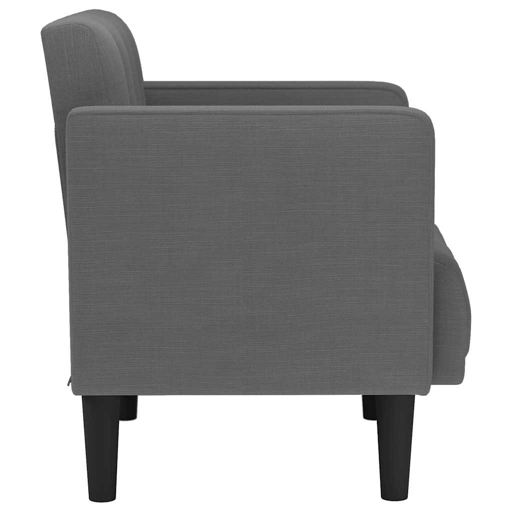 Sofa-kėdė su porankiais, tamsiai pilka, 53 cm, audinys