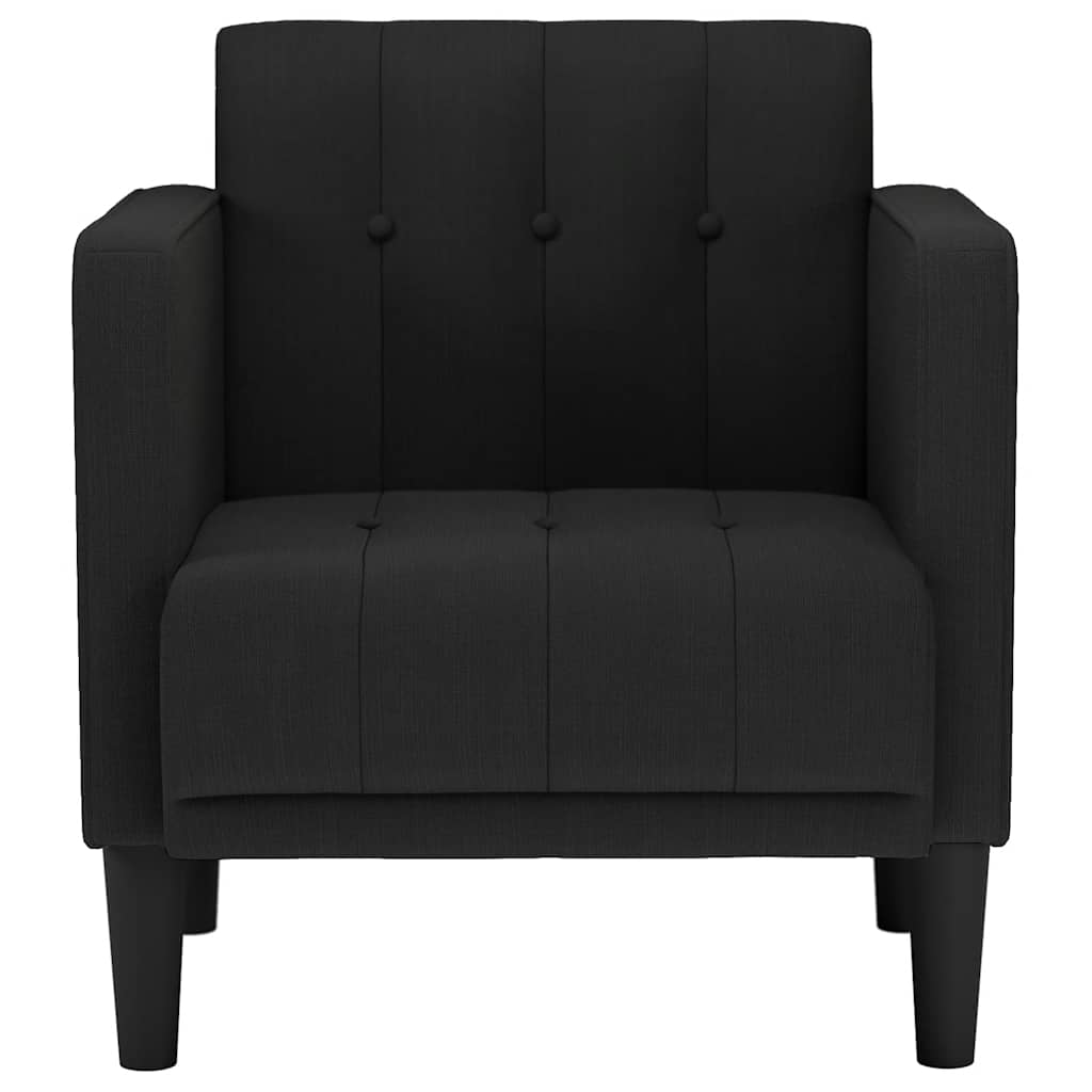 Sofa-kėdė su porankiais, juoda, 53 cm, audinys