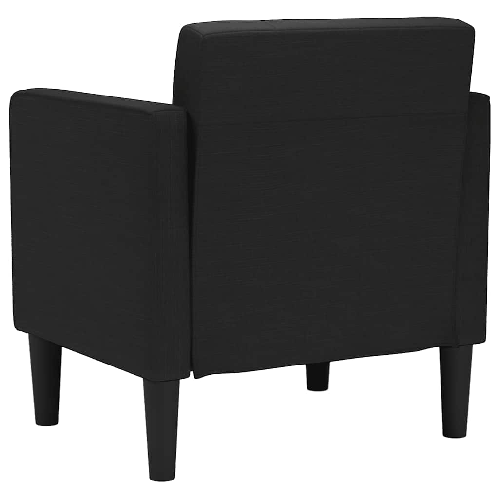 Sofa-kėdė su porankiais, juoda, 53 cm, audinys