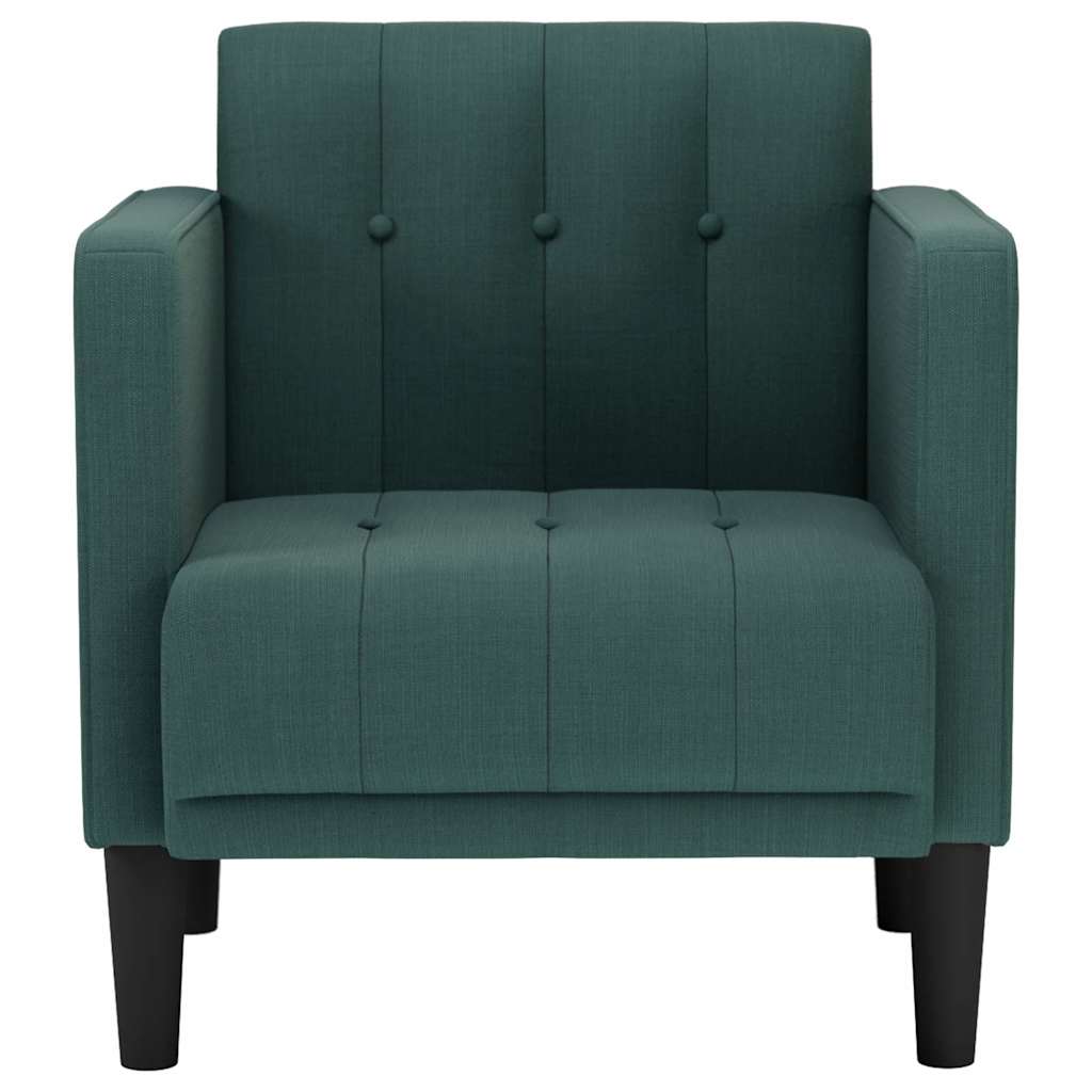 Sofa-kėdė su porankiais, tamsiai žalia, 53 cm, audinys
