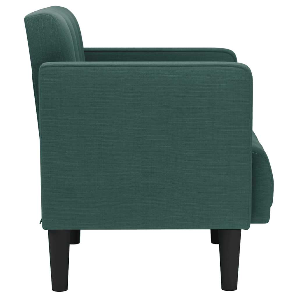 Sofa-kėdė su porankiais, tamsiai žalia, 53 cm, audinys