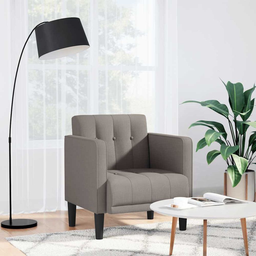 Sofa-kėdė su porankiais, pilkai ruda, 53 cm, audinys