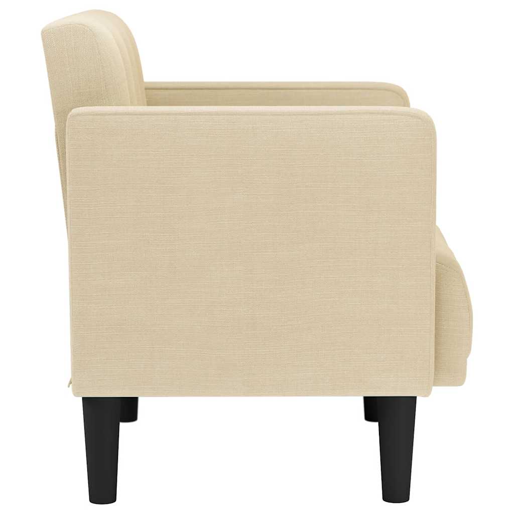 Sofa-kėdė su porankiais, kreminės spalvos, 53 cm, audinys