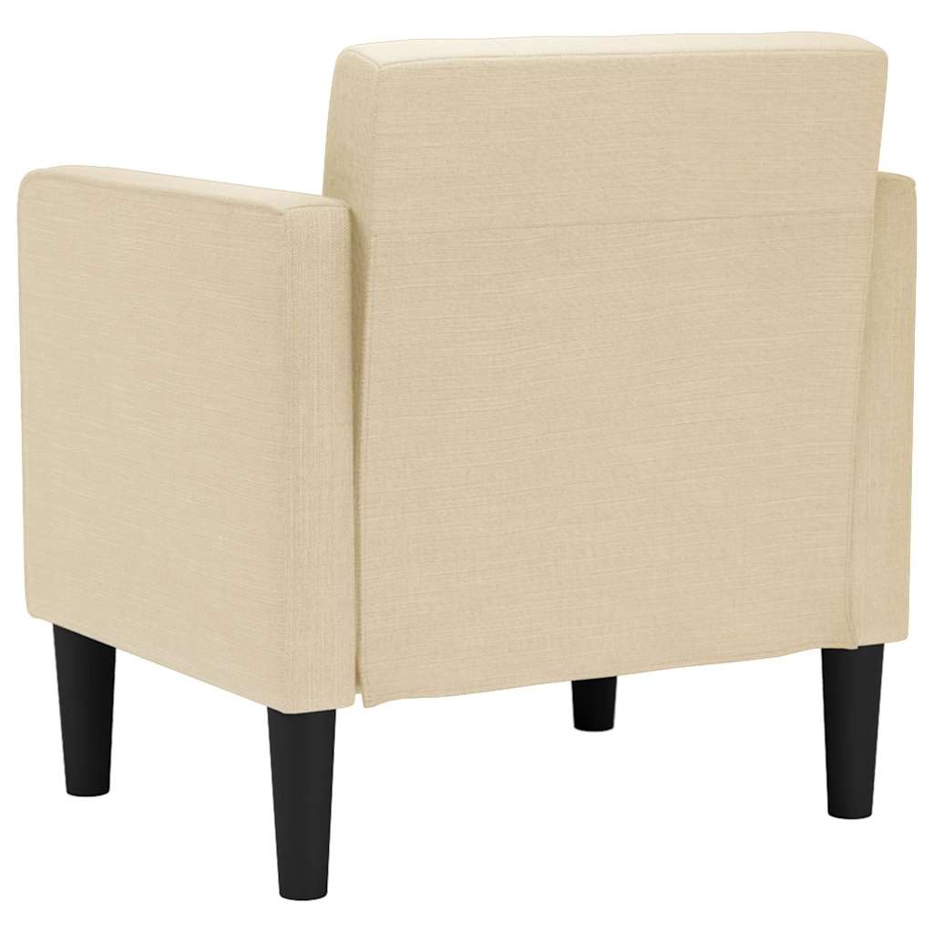 Sofa-kėdė su porankiais, kreminės spalvos, 53 cm, audinys