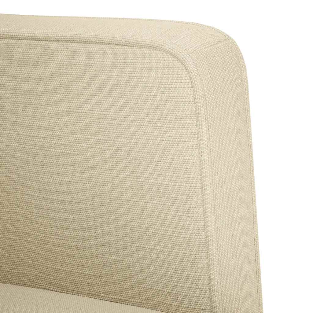 Sofa-kėdė su porankiais, kreminės spalvos, 53 cm, audinys