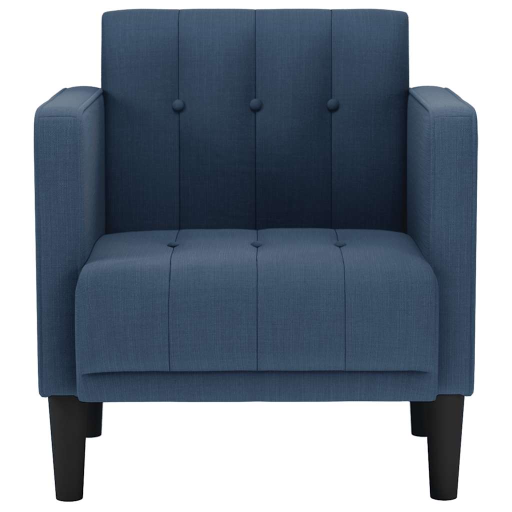 Sofa-kėdė su porankiais, mėlyna, 53 cm, audinys
