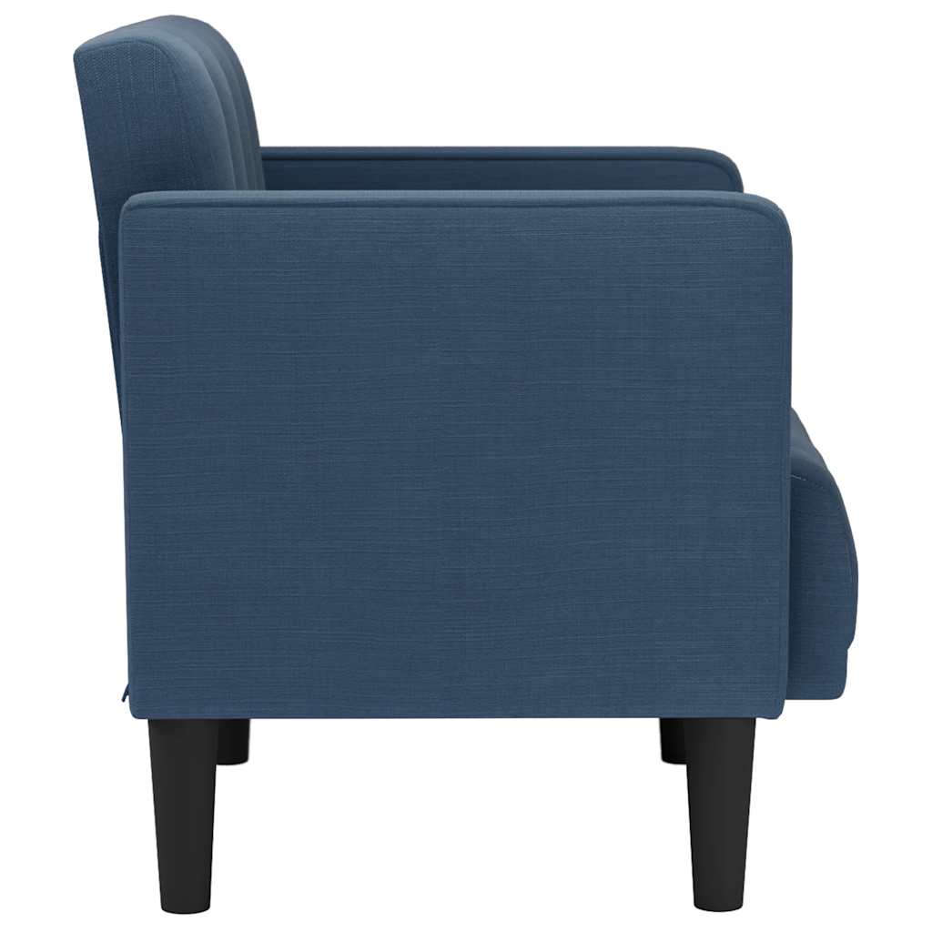 Sofa-kėdė su porankiais, mėlyna, 53 cm, audinys