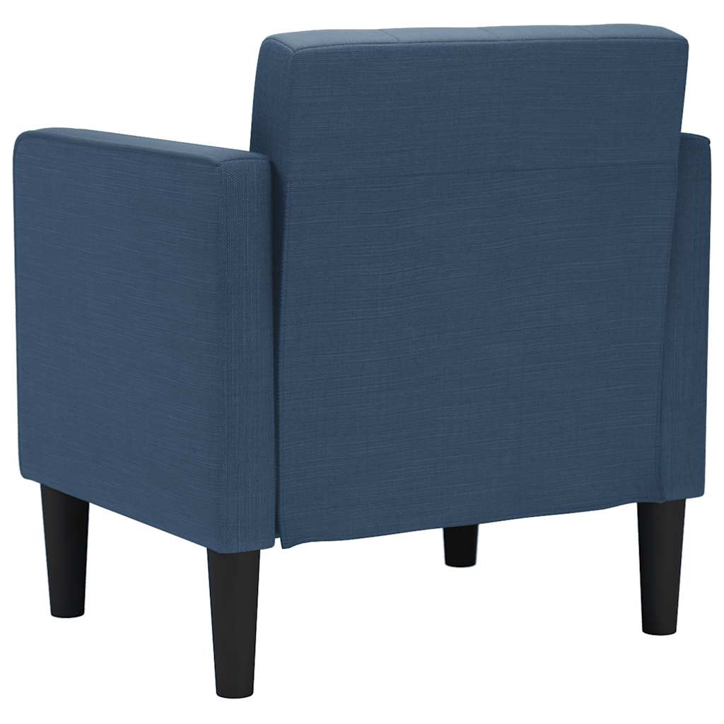 Sofa-kėdė su porankiais, mėlyna, 53 cm, audinys