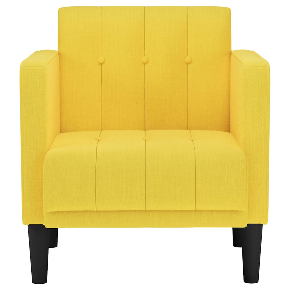Sofa-kėdė su porankiais, šviesiai geltona, 53 cm, audinys