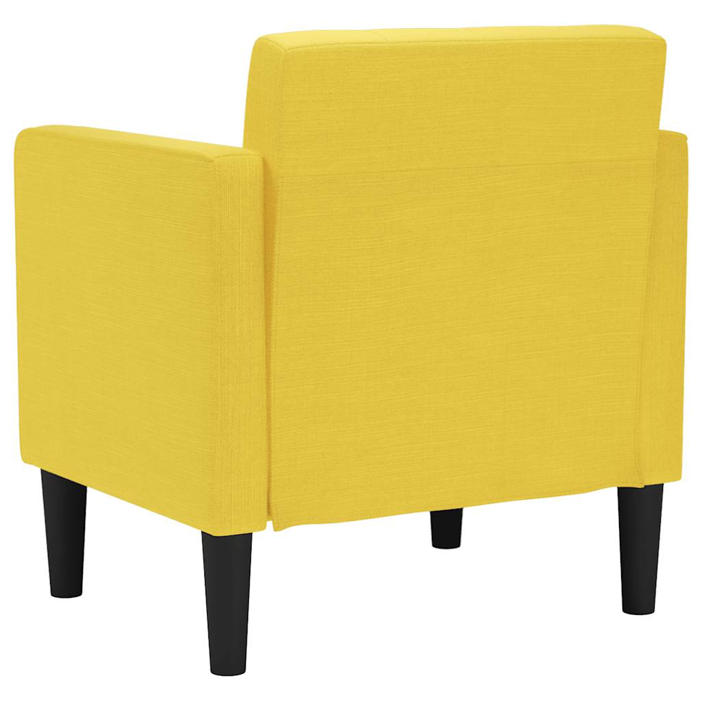 Sofa-kėdė su porankiais, šviesiai geltona, 53 cm, audinys