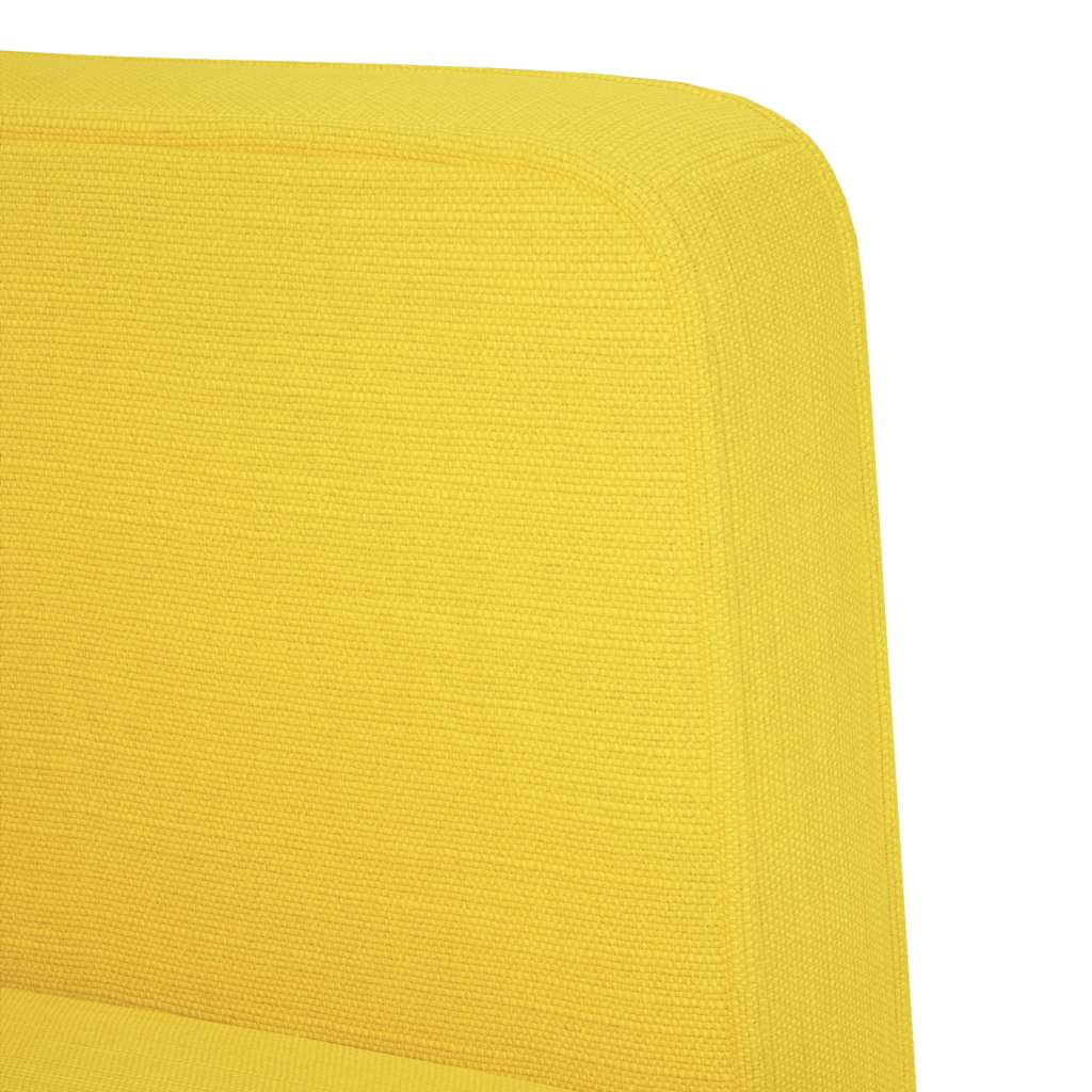 Sofa-kėdė su porankiais, šviesiai geltona, 53 cm, audinys