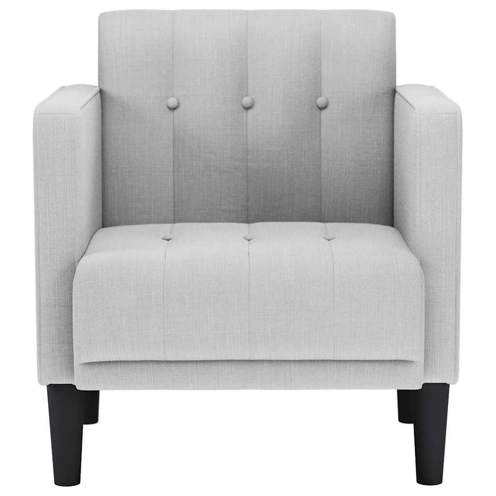 Sofa-kėdė su porankiais, debesų pilka, 53 cm, audinys
