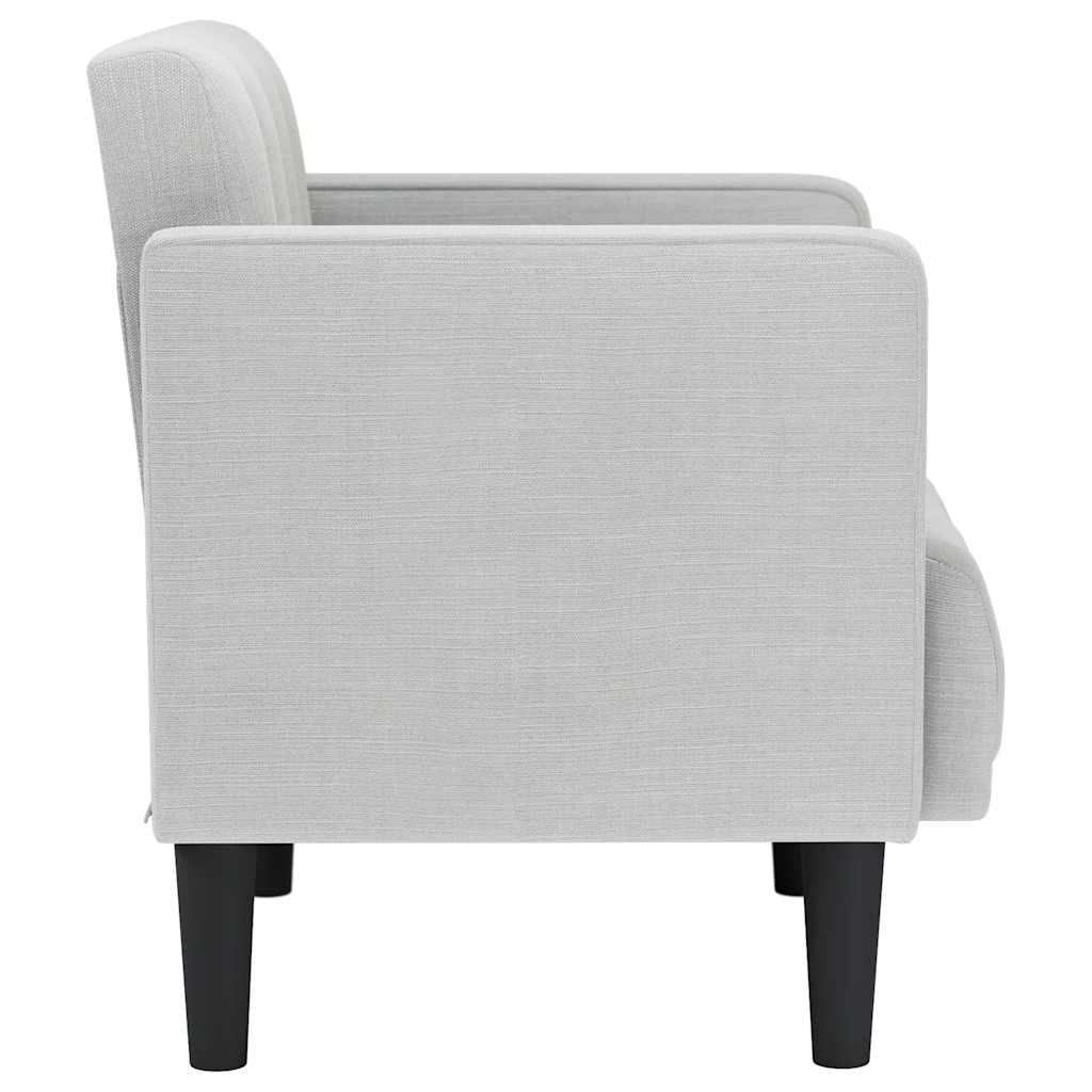 Sofa-kėdė su porankiais, debesų pilka, 53 cm, audinys