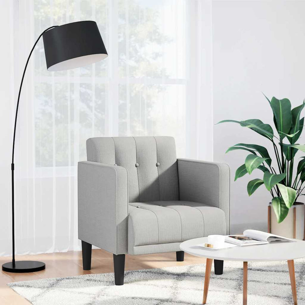 Sofa-kėdė su porankiais, debesų pilka, 53 cm, audinys