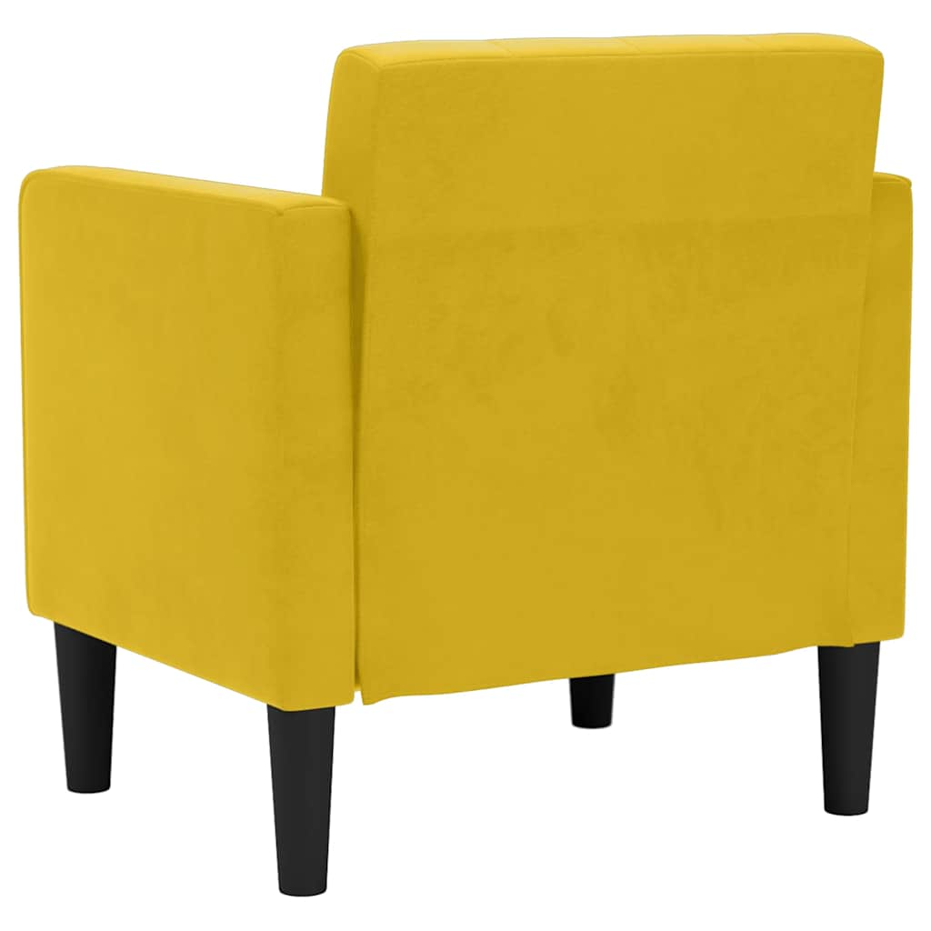 Sofa-kėdė su porankiais, geltona, 53 cm, aksomas