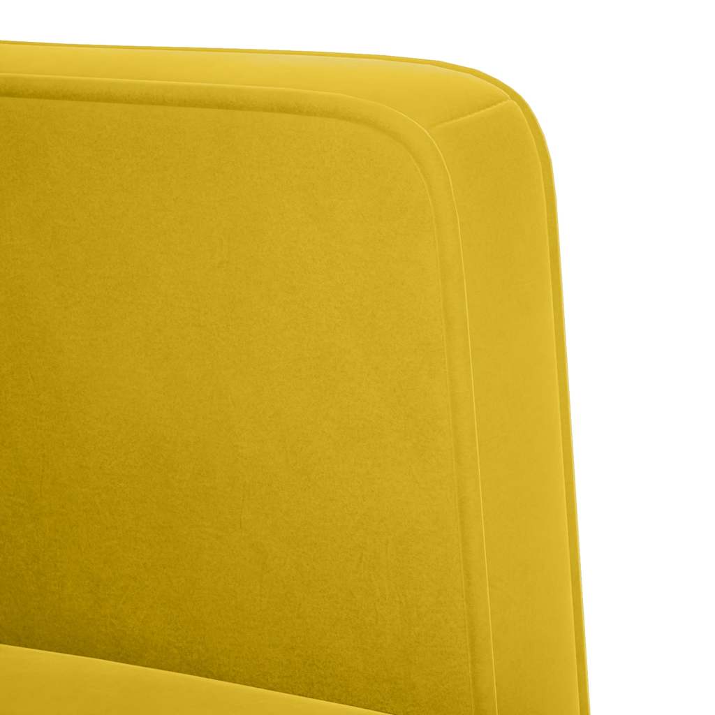 Sofa-kėdė su porankiais, geltona, 53 cm, aksomas