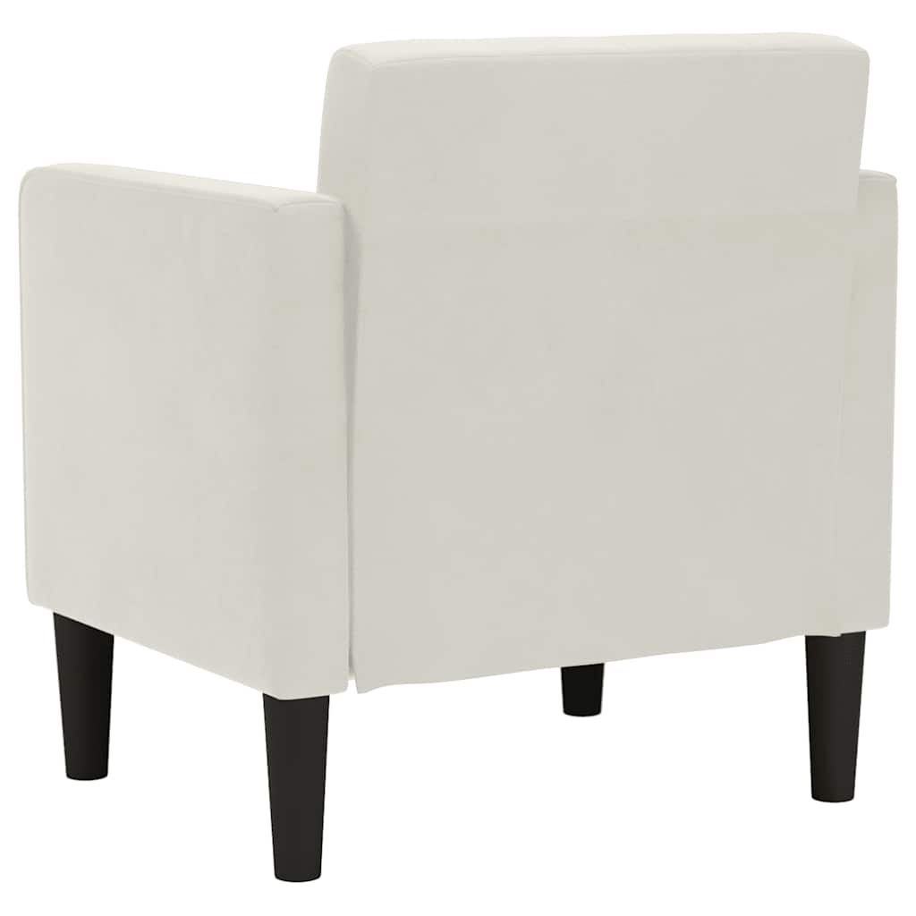 Sofa-kėdė su porankiais, kreminės spalvos, 53 cm, aksomas
