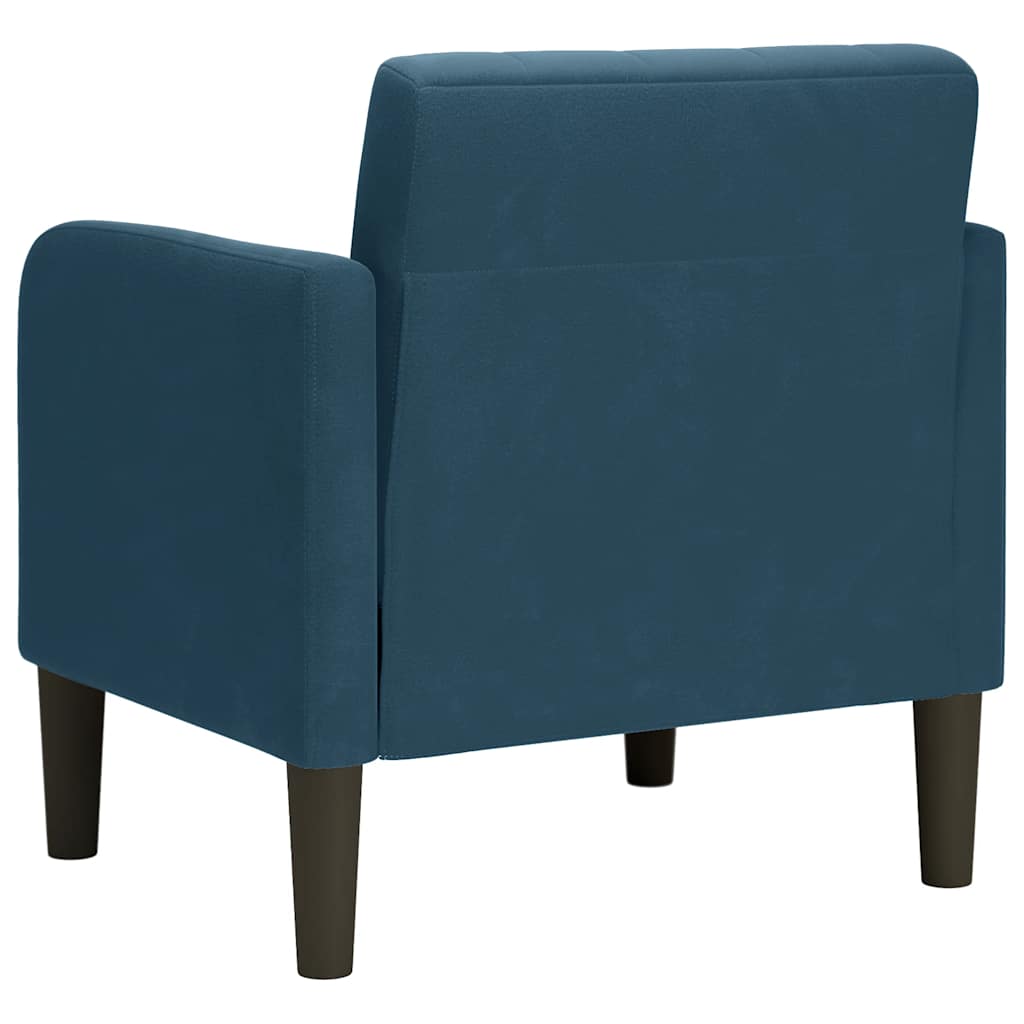 Sofa-kėdė su porankiais, mėlyna, 54 cm, aksomas