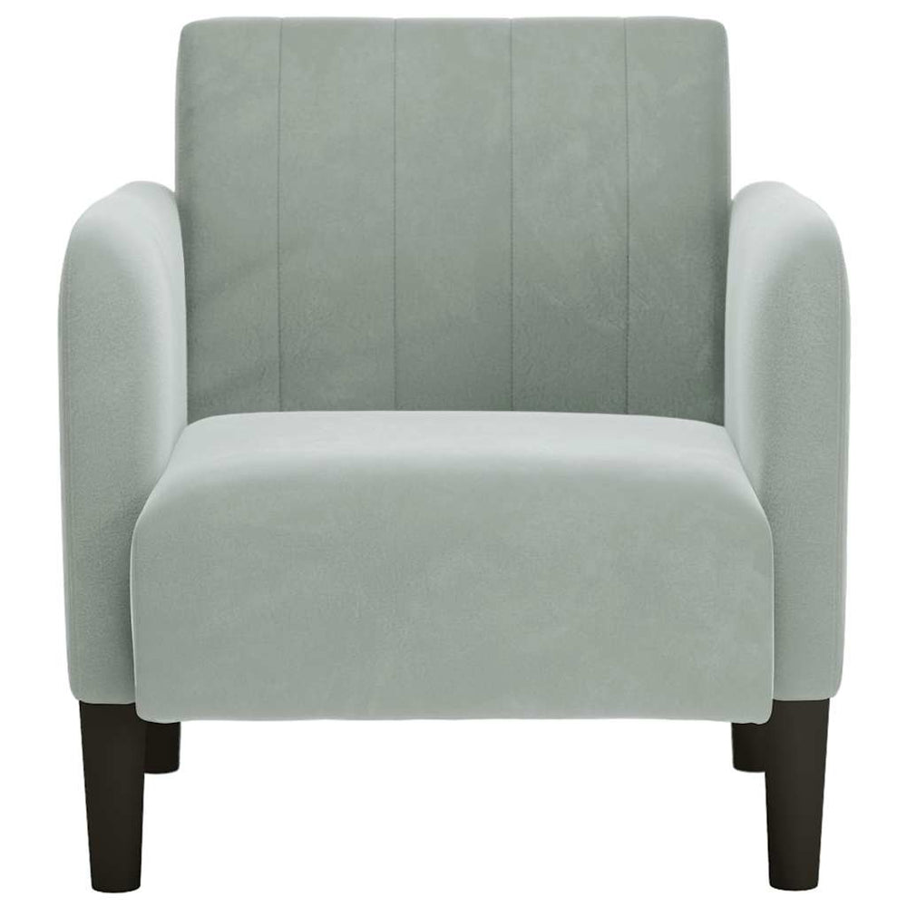 Sofa-kėdė su porankiais, šviesiai pilka, 54 cm, aksomas