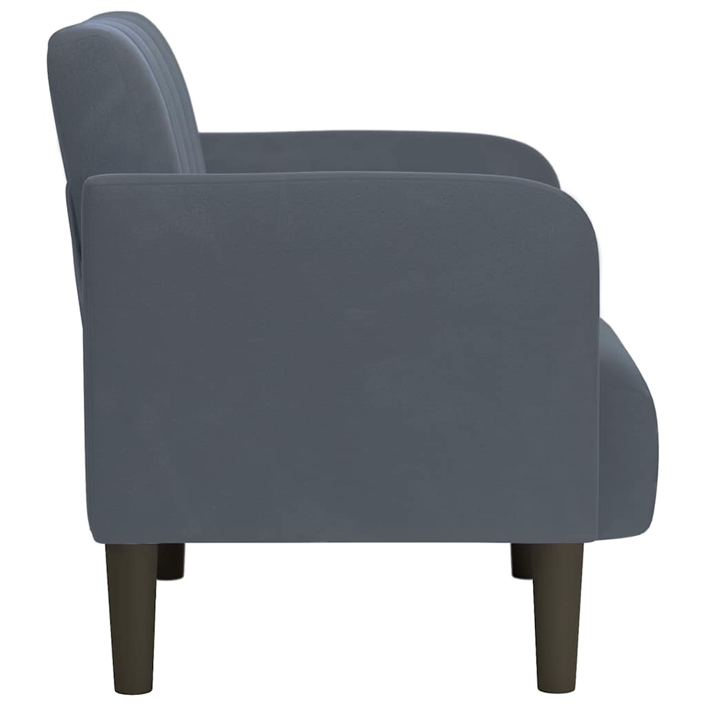 Sofa-kėdė su porankiais, tamsiai pilka, 54 cm, aksomas