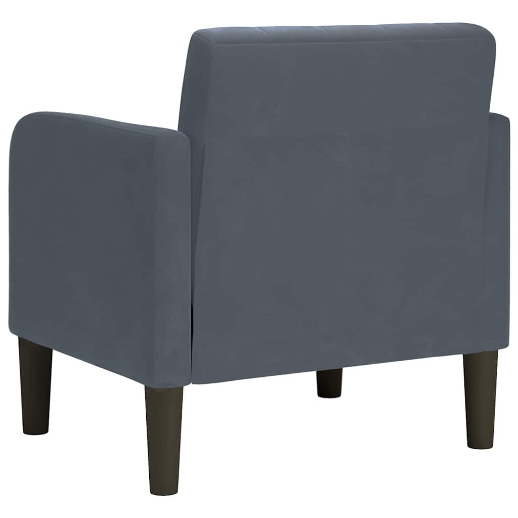 Sofa-kėdė su porankiais, tamsiai pilka, 54 cm, aksomas
