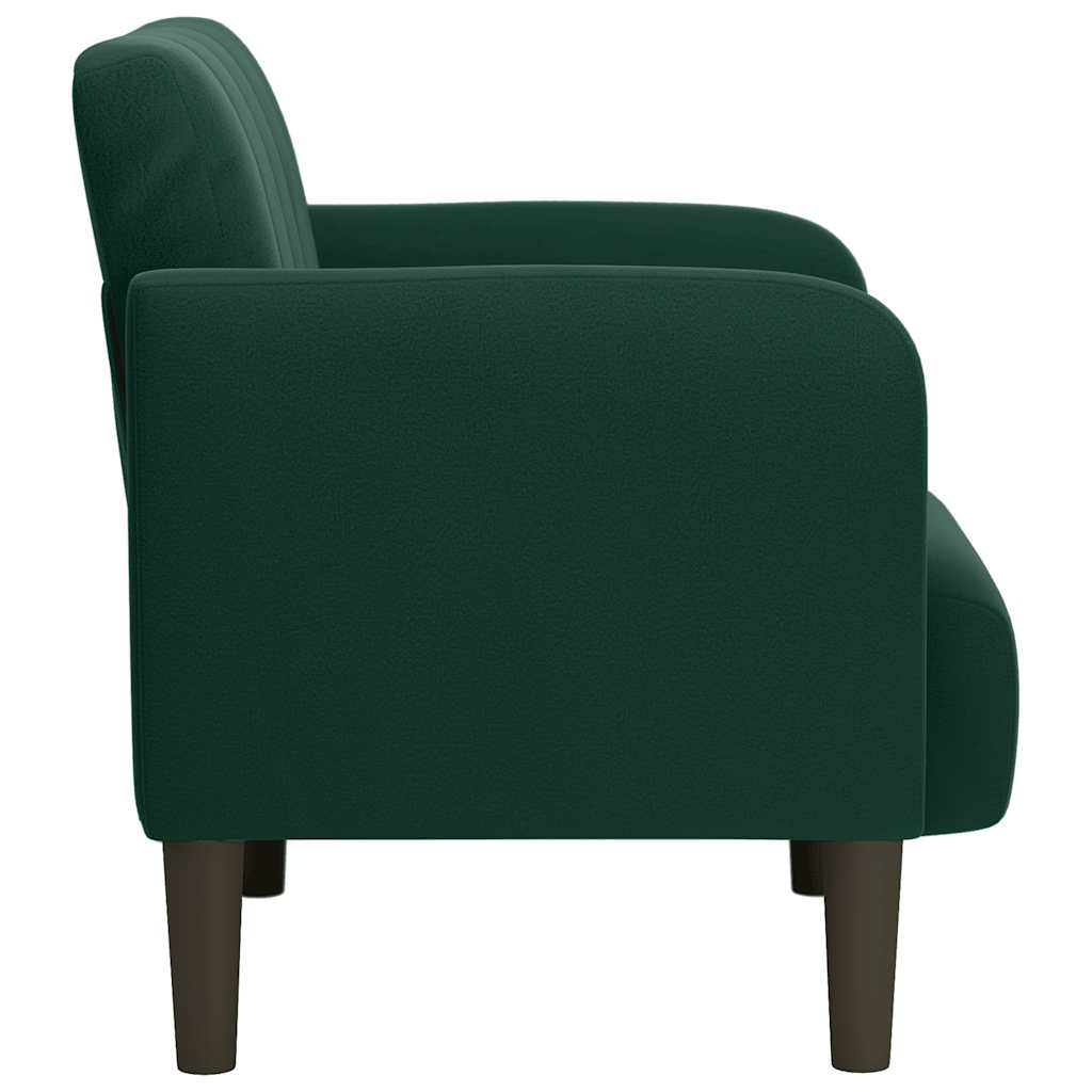 Sofa-kėdė su porankiais, tamsiai žalia, 54 cm, aksomas