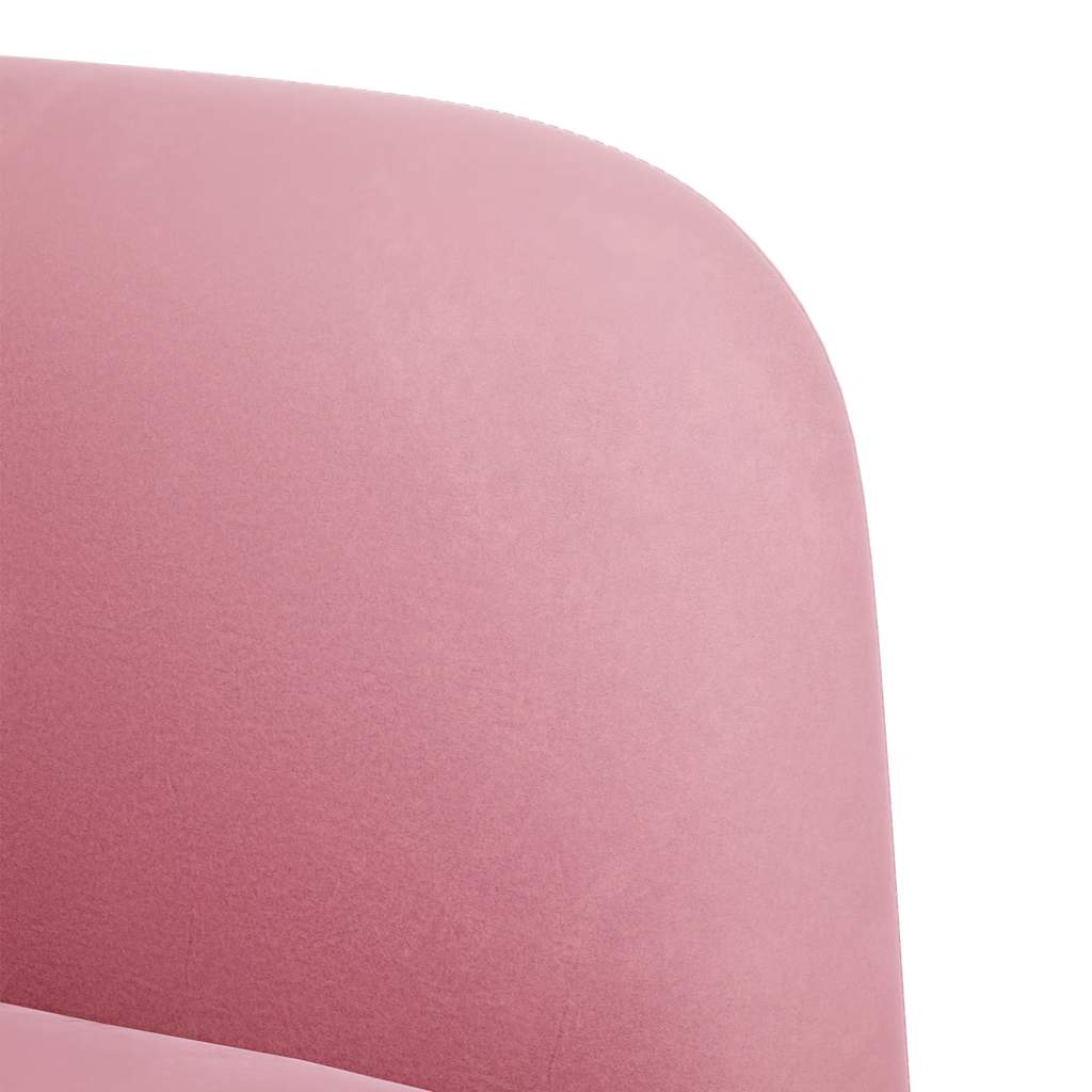 Sofa-kėdė su porankiais, rožinė, 54 cm, aksomas