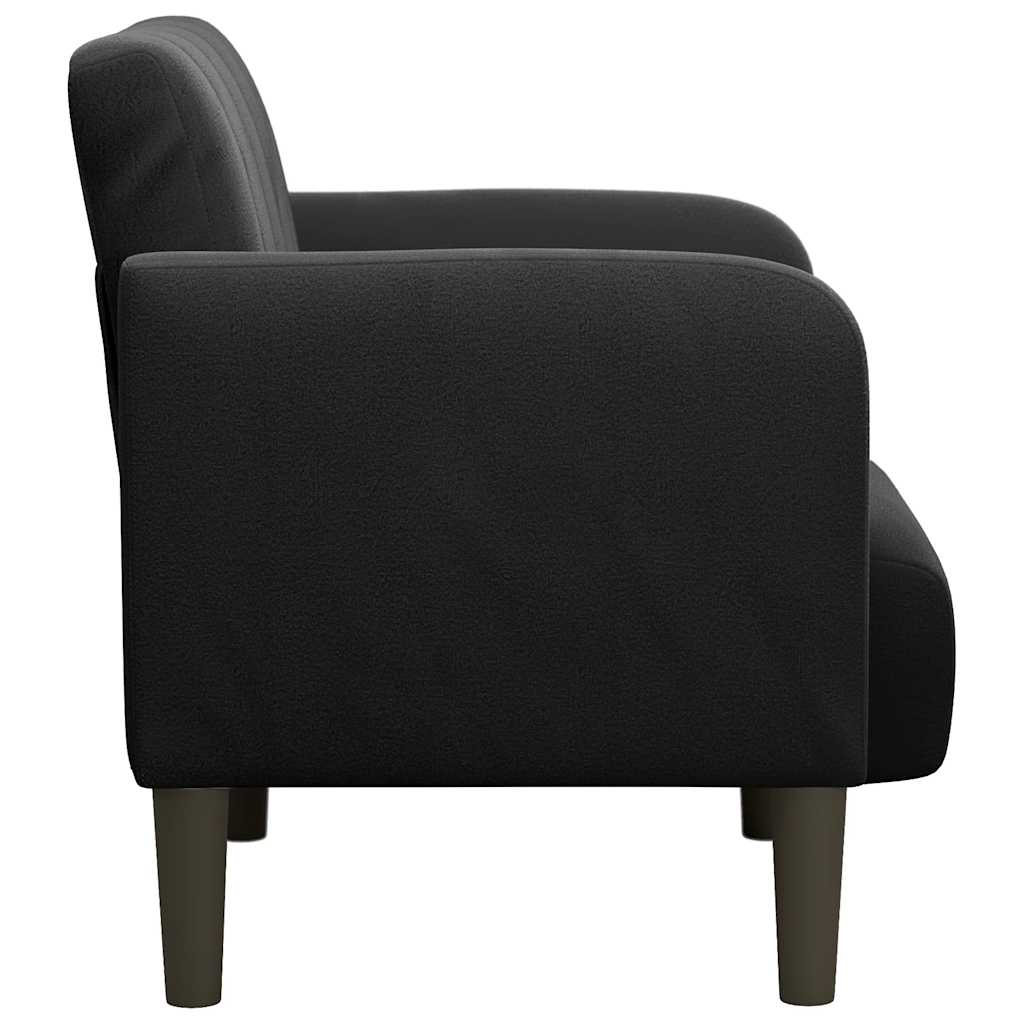 Sofa-kėdė su porankiais, juoda, 54 cm, aksominė
