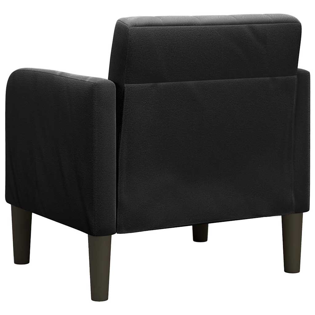 Sofa-kėdė su porankiais, juoda, 54 cm, aksominė