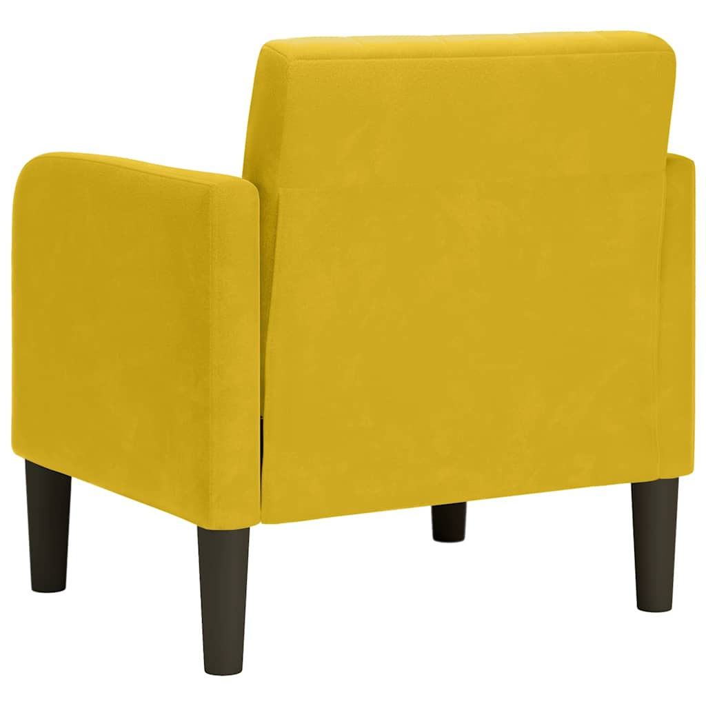 Sofa-kėdė su porankiais, geltona, 54 cm, aksomas