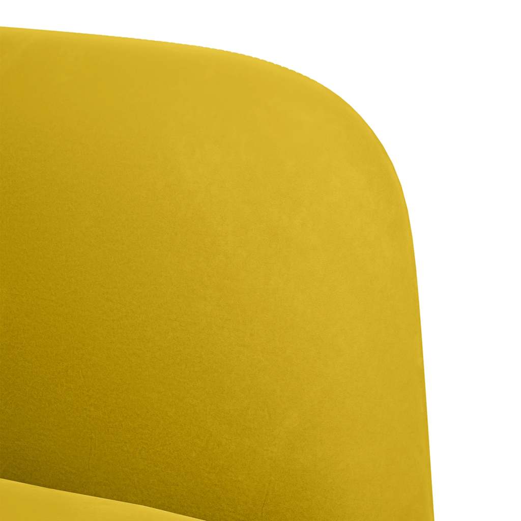 Sofa-kėdė su porankiais, geltona, 54 cm, aksomas