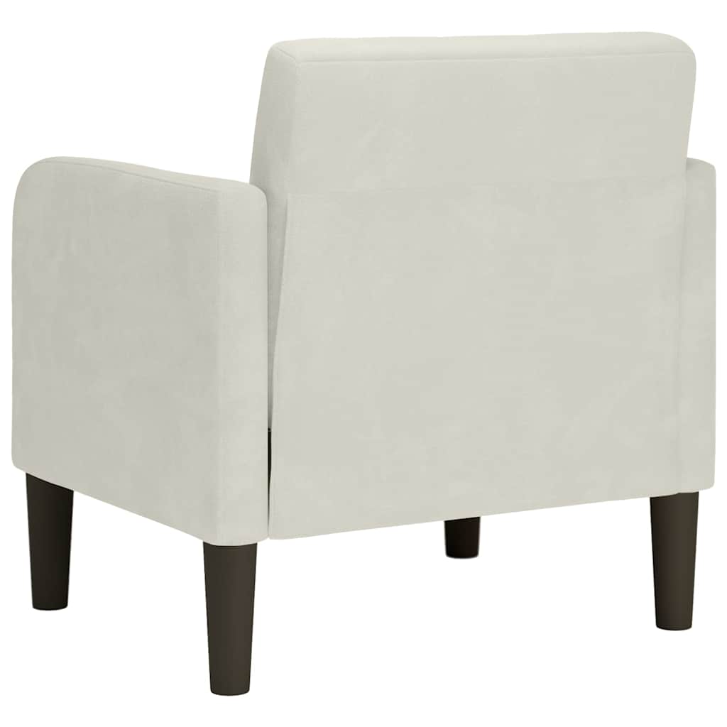 Sofa-kėdė su porankiais, kreminės spalvos, 54 cm, aksomas