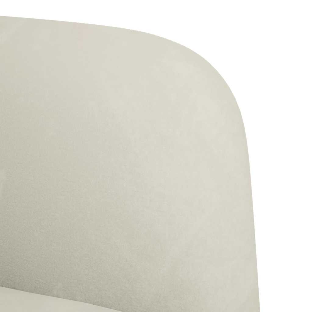 Sofa-kėdė su porankiais, kreminės spalvos, 54 cm, aksomas