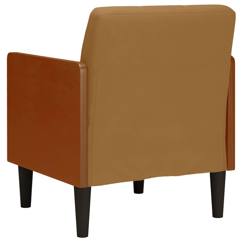 Sofa-kėdė su porankiais, ruda, 55 cm, aksominė