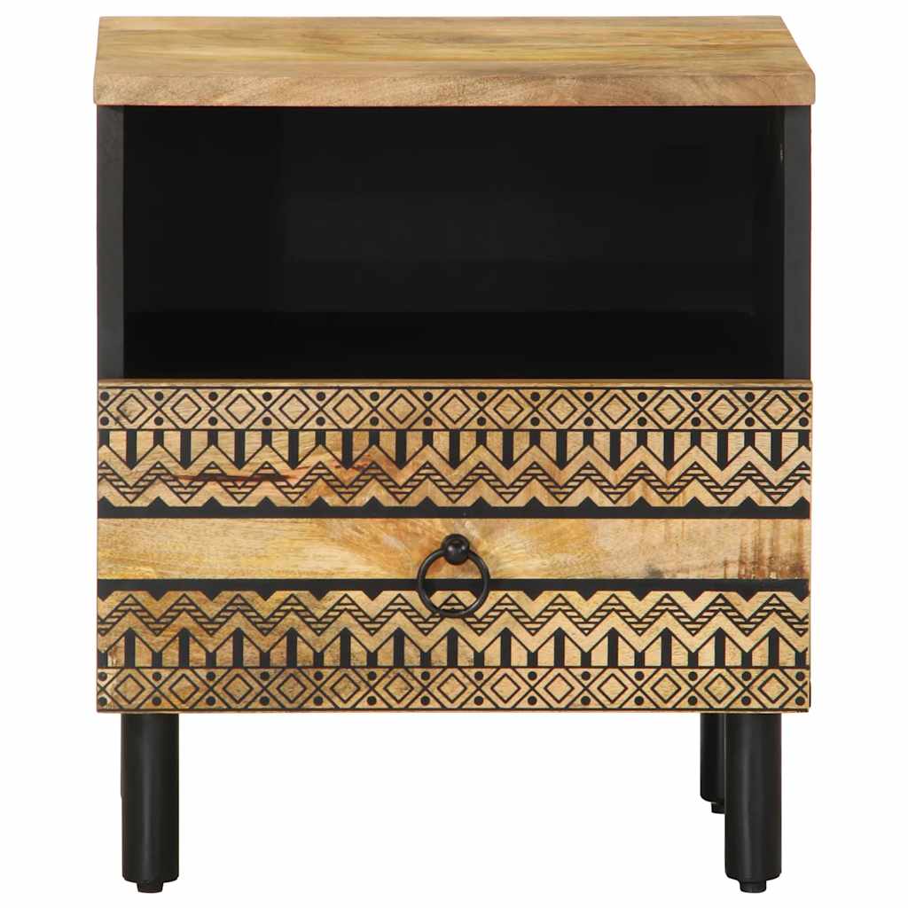 Lovos Spintelė Juoda 40x33x46 cm Masyvus Rough Wood Mango