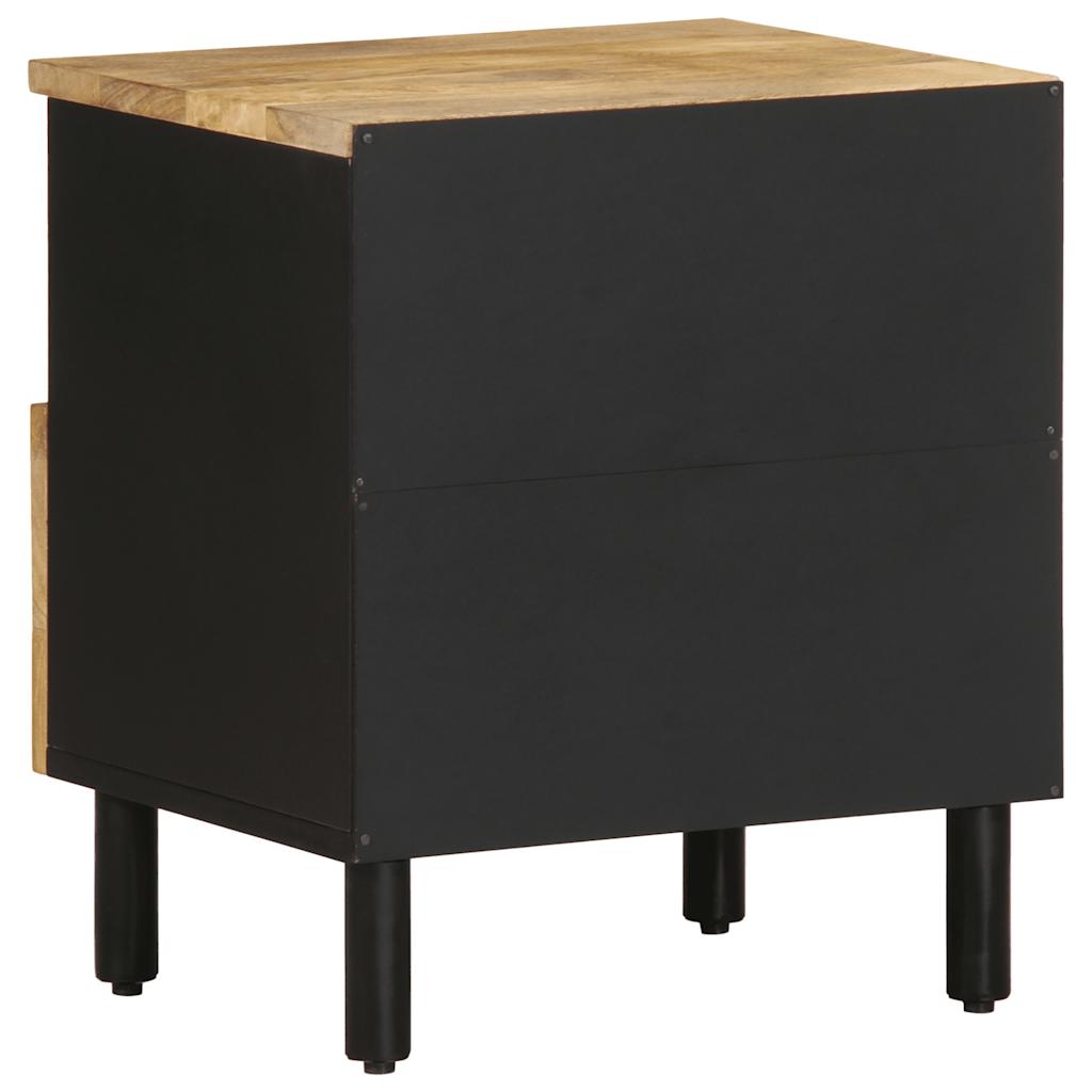 Lovos Spintelė Juoda 40x33x46 cm Masyvus Rough Wood Mango