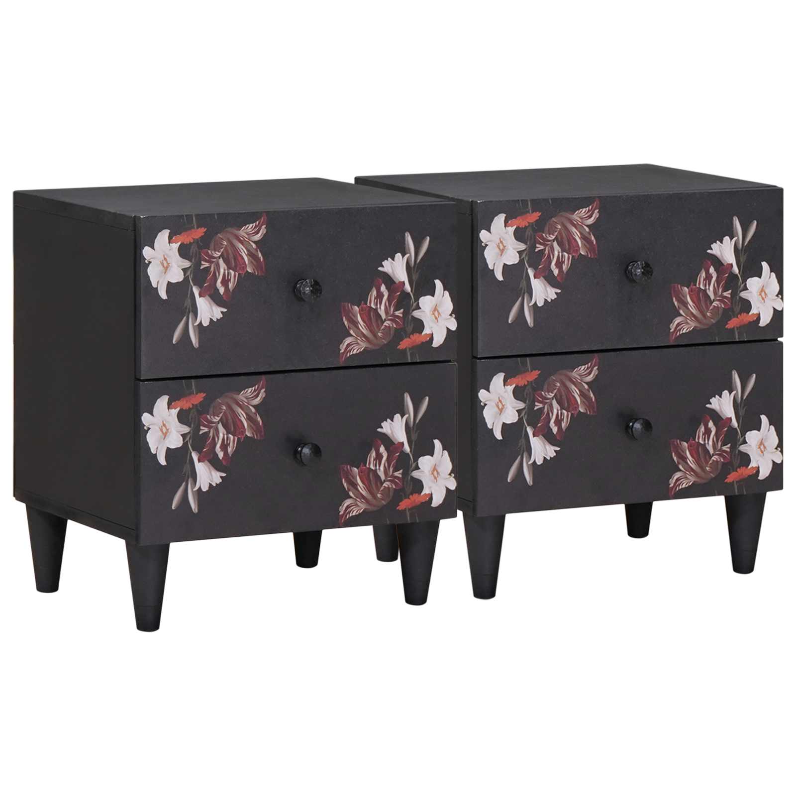 Naktinis staliukas su stalčių 2 pcs Ruda 40 x 33,5 x 46 cm