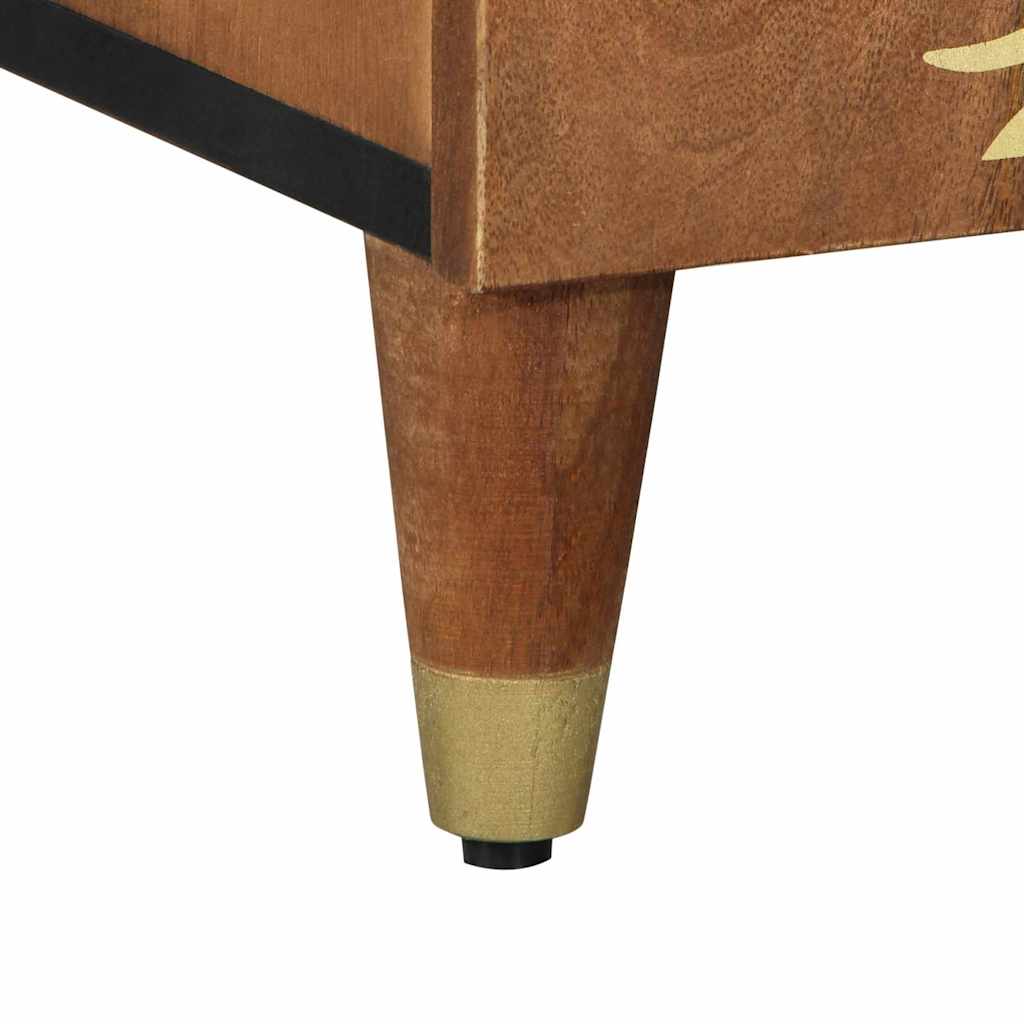 Console Table with Shelf Brown 90 x 33 x 75 cm Solid Mango Wood