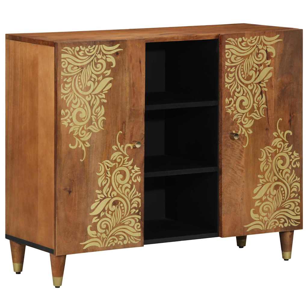 Console Table with Shelf Brown 90 x 33 x 75 cm Solid Mango Wood